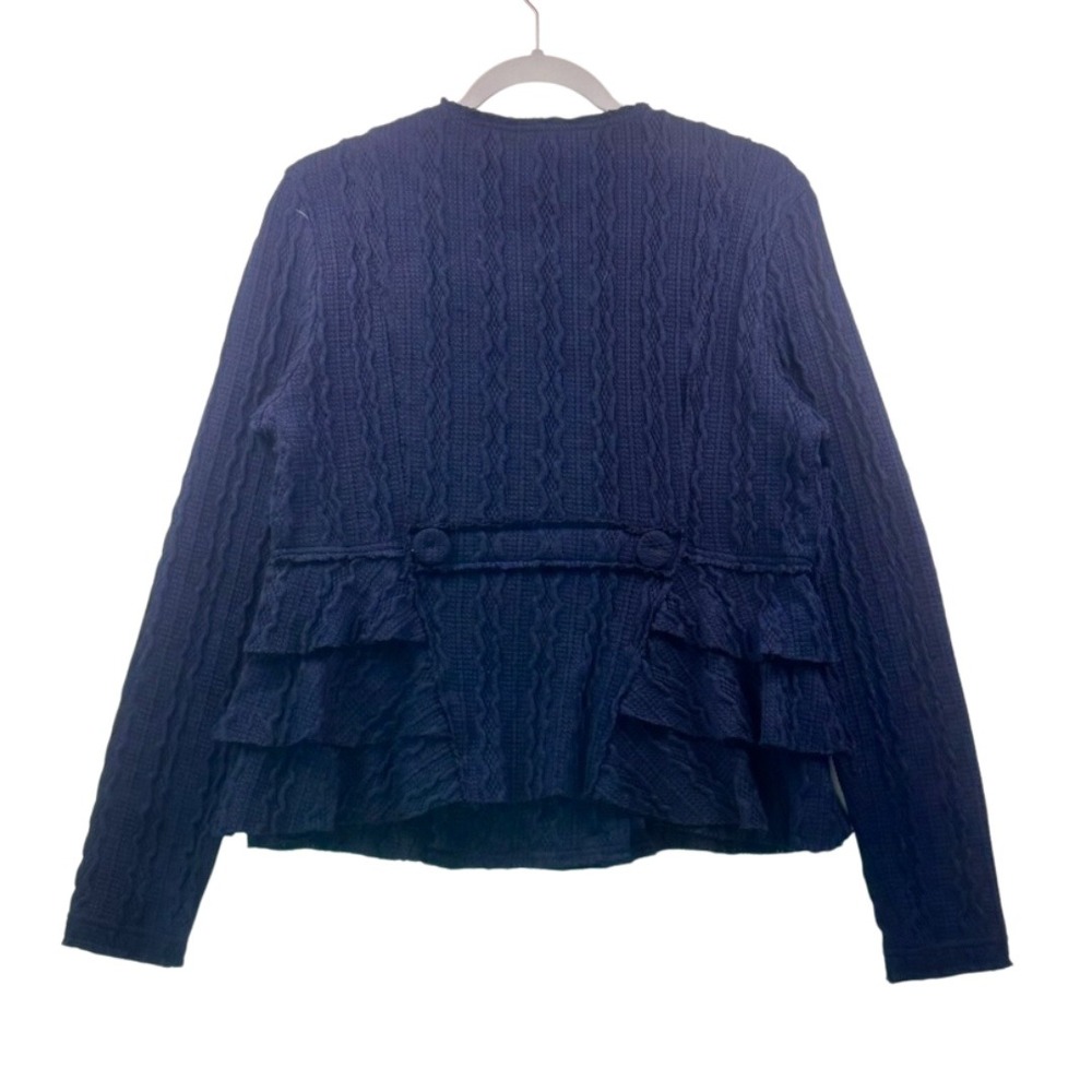 Sundance Navy Textured Ruffle Jacket – Size M – Excellent Condition - Picture 8 of 16